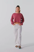 100% Cotton Cropped Boxy Long-Sleeve