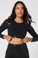 Built-In Bra Long-Sleeve Crop Top