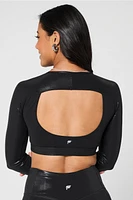 Built-In Bra Long-Sleeve Crop Top