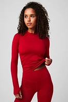 Seamless Mock Neck Long-Sleeve Top