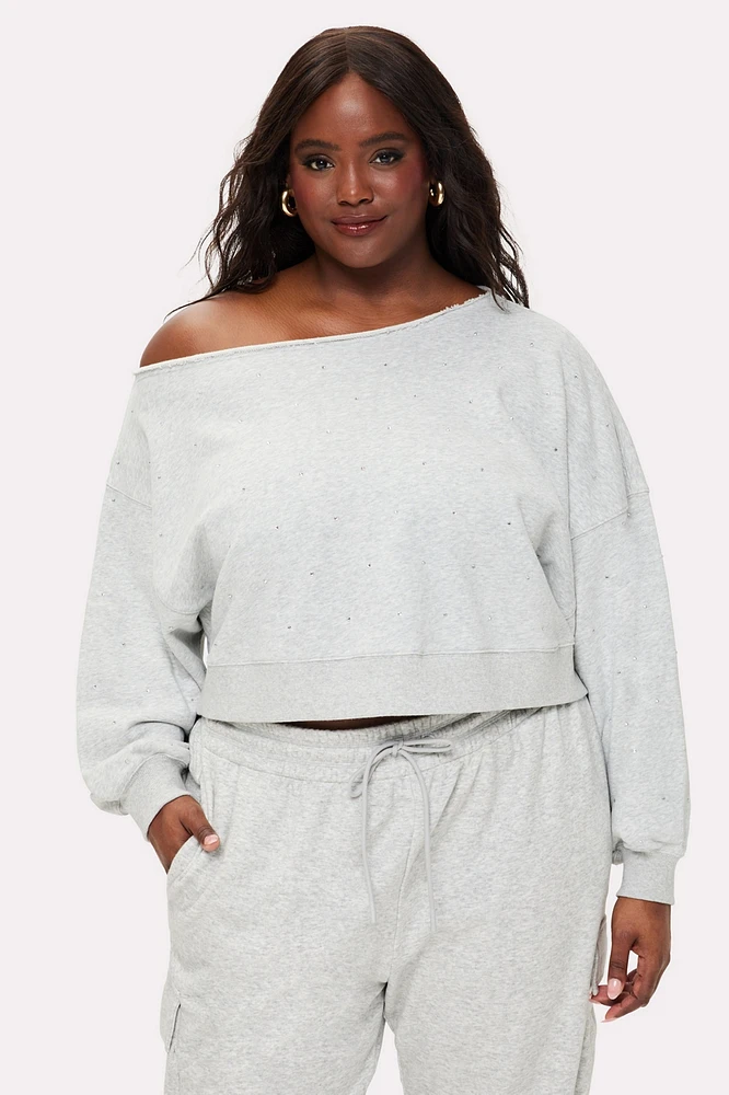 Bling Thing Off-The-Shoulder Sweatshirt