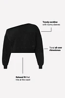 Bling Thing Off-The-Shoulder Sweatshirt
