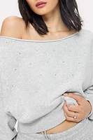 Bling Thing Off-The-Shoulder Sweatshirt