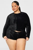 Fuzz Me Long Sleeve Cropped Top