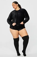Fuzz Me Long Sleeve Cropped Top