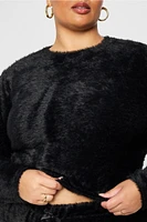 Fuzz Me Long Sleeve Cropped Top