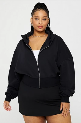 Year Round Terry Cropped Full-Zip Hoodie