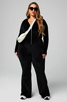 Plush Rib Hooded Jumpsuit