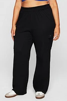 Cozy Fleece Wide Leg Cargo Sweatpant
