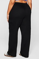 Cozy Fleece Wide Leg Cargo Sweatpant