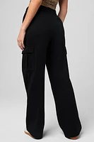 Cozy Fleece Wide Leg Cargo Sweatpant