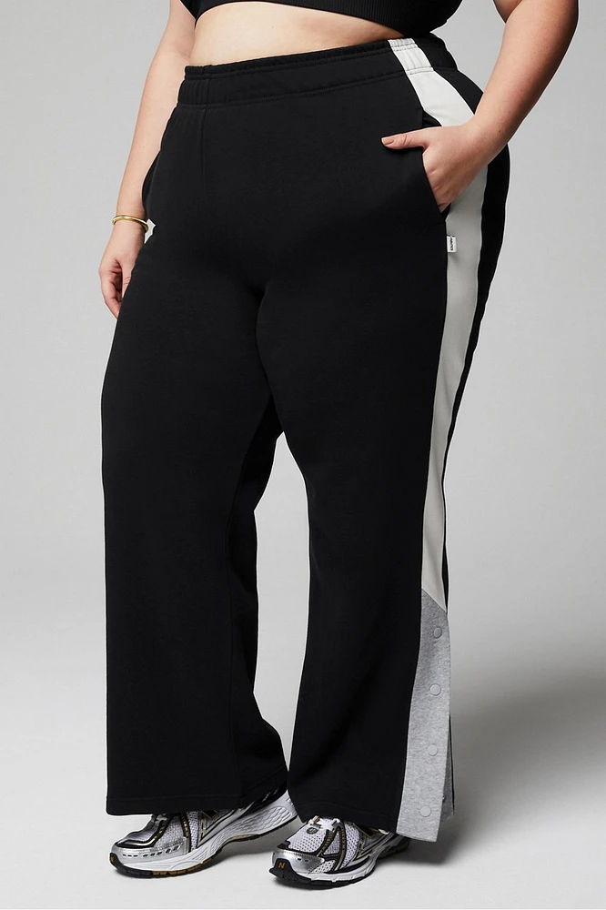 Year Round Terry Wide Leg Snap Pant