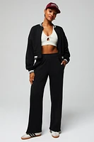 Year Round Terry Wide Leg Snap Pant