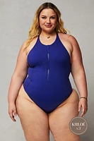 High Tide Zip-Front One-Piece Swimsuit