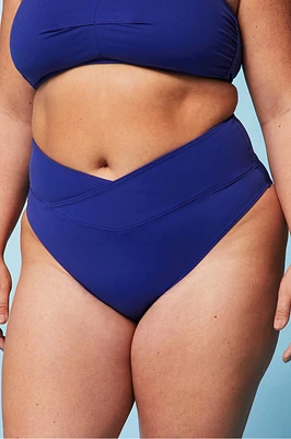 High-Waisted Cross Over Swim Bottom