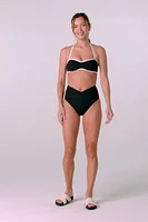 High-Waisted Cross Over Swim Bottom