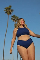 High-Waisted Cross Over Swim Bottom