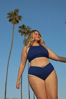 High-Waisted Cross Over Swim Bottom
