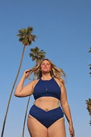 High Tide Zip-Front Swim Top
