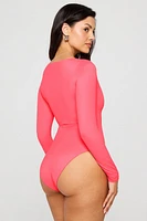 Zip-Front Long Sleeve One-Piece Swimsuit