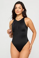 Zip-Front One-Piece Swimsuit