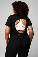 Dry-Flex Open Back Twist Short-Sleeve Tee