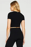 Sleek Seamless Scoop Neck Short-Sleeve Top