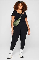 Sleek Seamless Scoop Neck Short-Sleeve Top