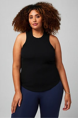 High Neck Rib Built-In Bra Tank