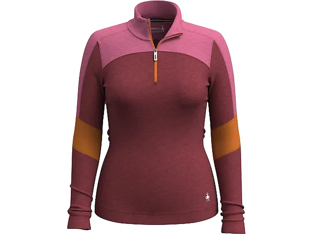 Women's | Smartwool Classic Merino Base Layer Colorblock 1/4 Zip