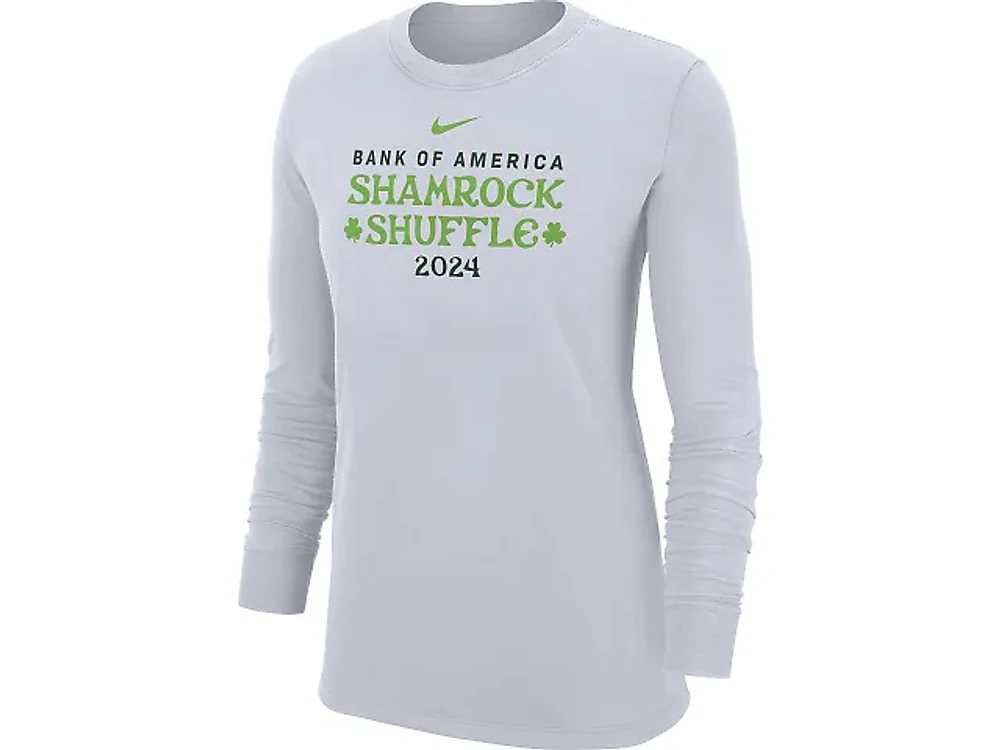 Women's | Nike Core Cotton Long Sleeve Tee - Shamrock Shuffle 2024