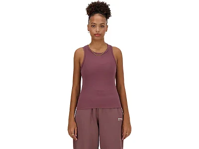 Women's | New Balance Linear Heritage Rib Knit Racer Tank