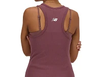 Women's | New Balance Linear Heritage Rib Knit Racer Tank