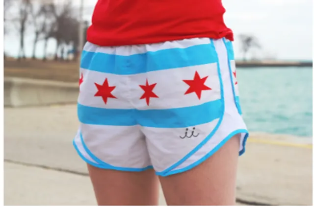 Chicago Flag Running Shorts - Women's Mag Miler - Chi Chi Sport