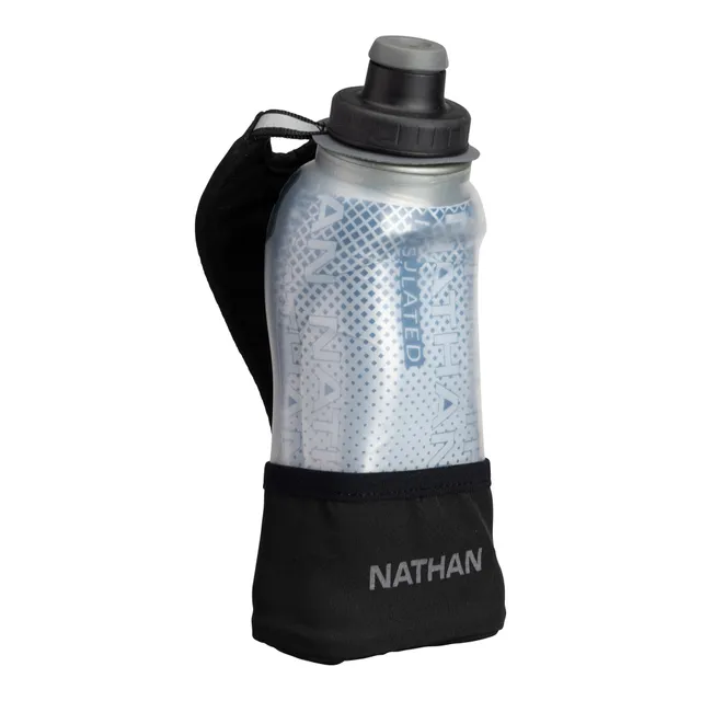 Nathan 10 oz Push-Pull Cap Flask 2-Pack Silver