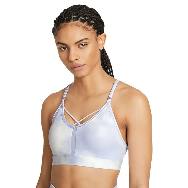 Women's Nike LARGE Indy Icon Clash Pink Strappy Sports Bra Light