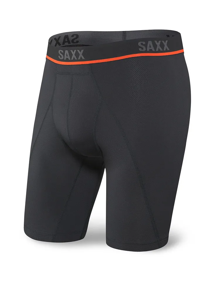 Saxx Mens Kinetic Performance Boxers Underwear Large Black Red