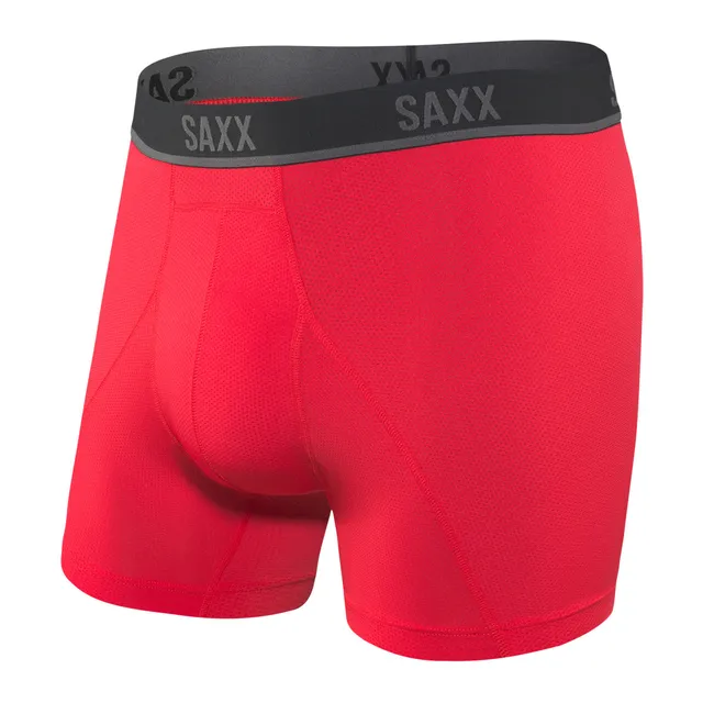 Saxx Kinetic Boxer Brief, Black Vermillion, SXBB32-BVR, Mens Boxer Briefs