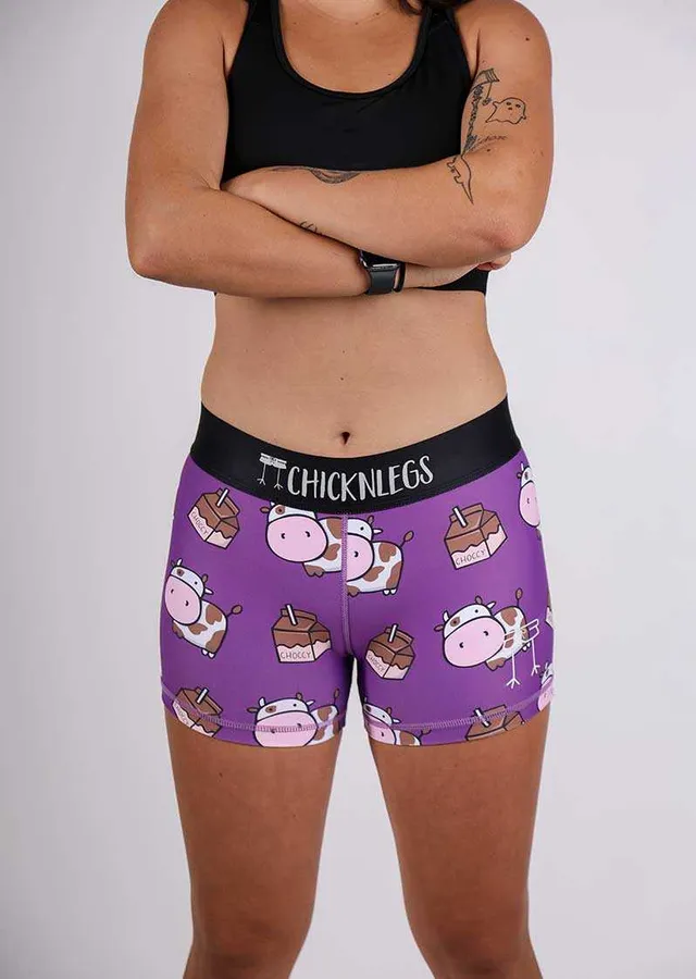 ChicknLegs Women's Pink Banana 3 Compression Shorts