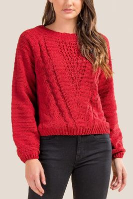Hillary Chenille Cable Knit Sweater