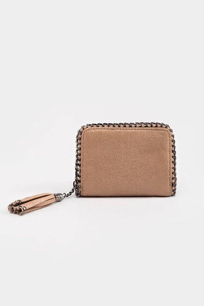 Envelope Chain Wallet in Light Taupe