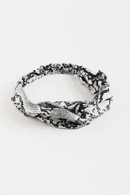 Cleo Snake Twist Headwrap in Gray