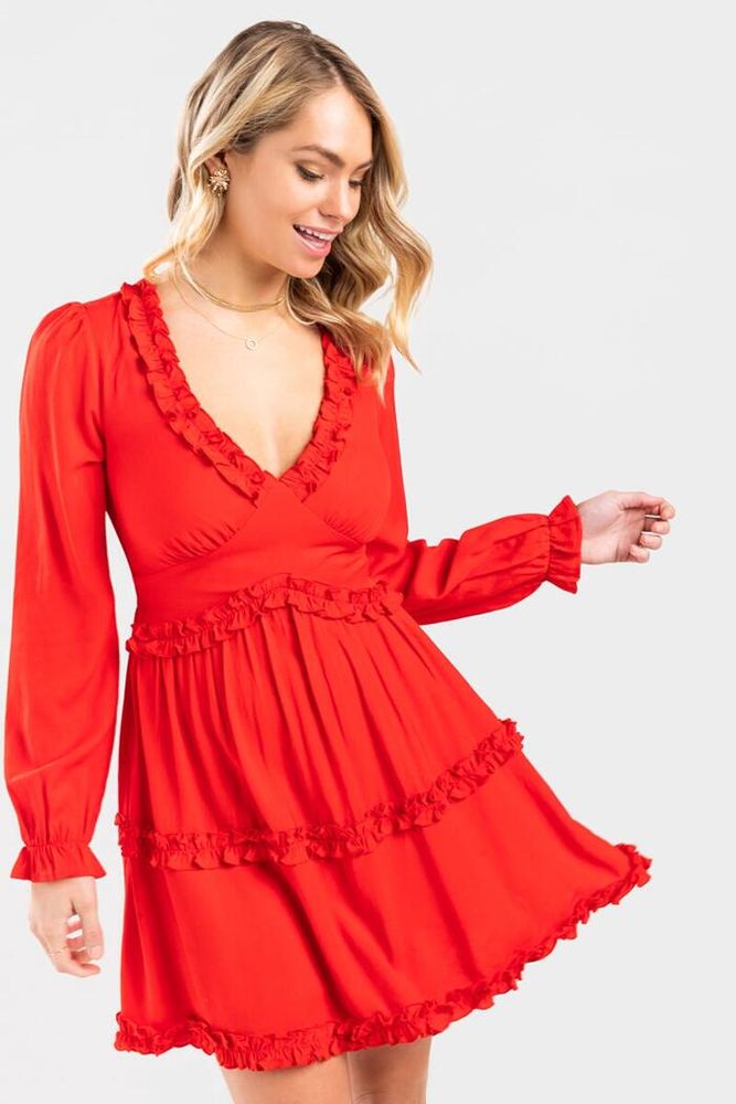 Francesca's Bettie Ruffled Mini Dress | Bridge Street Town Centre