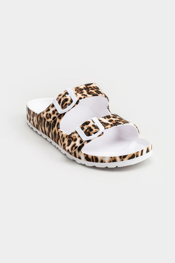 Francesca's MIA Jasmin Eva Double Buckle Sandal in Leopard | Connecticut  Post Mall