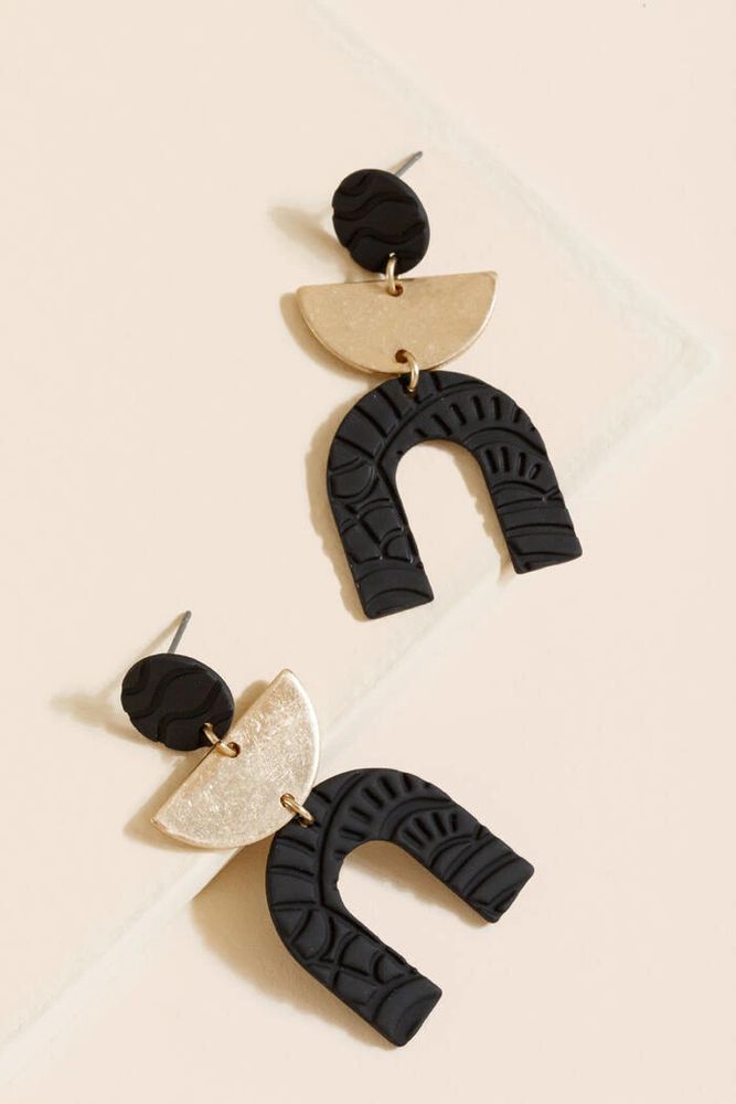 Gold Upside Down Crescent Moon Earrings