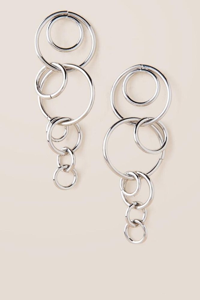 Sterling Silver Interlocking Circle Earrings