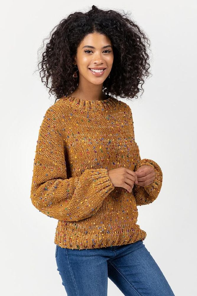 Francesca's Deon Popcorn Balloon Sleeve Sweater | Bridge Street Town Centre