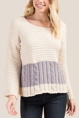 Pamela Colorblock Cropped Sweater