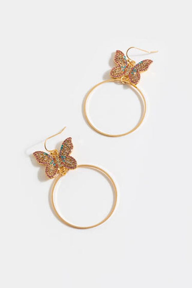 Francesca's Kamila Pavé Butterfly Chain Ear Jackets
