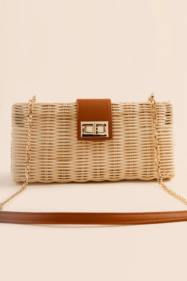 The Beverly Knitted Straw Clutch Bag